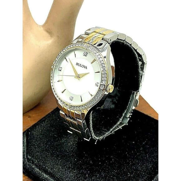 Bulova Women's Watch 98L273 Mother of Pearl Dial Two Tone Steel 32mm - Picture 13 of 13